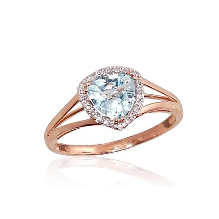 With precious stones,  - Gold ring, 18, 1.81 g, Red Gold 585 fineness, Rhodium (Plating) , Diamonds , Sky Blue Topaz