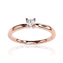 Gold ring, Red Gold 585 fineness, Diamonds