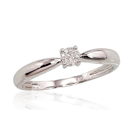 With precious stones,  - Gold ring, 16.5, 1.63 g, White Gold 585 fineness, Diamonds