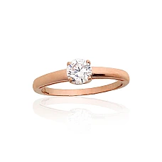 Золотое кольцо, 17, 1.54 g, Красное Золото 585 проба, Цирконы