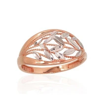 Gold ring, Red Gold 585 fineness, Rhodium (Plating)