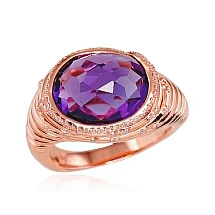 Zelta gredzens, Sarkanais Zelts 585 prove, Briljanti , Ametists