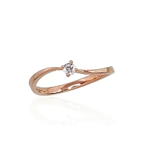 Gold ring, Red Gold 585 fineness, Diamonds