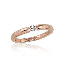 Gold ring, Red Gold 585 fineness, Diamonds