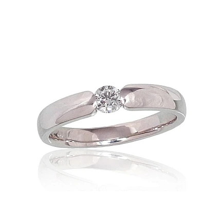 Engagement rings,  - Gold ring, 18, 3.6 g, White Gold 585 fineness, Diamonds