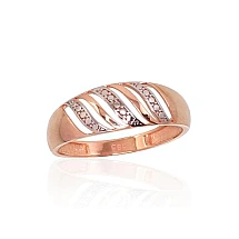 Gold ring, Red Gold 585 fineness, Rhodium (Plating)