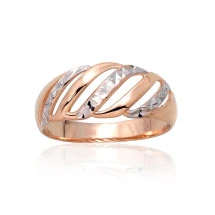 Gold ring, Red Gold 585 fineness, Rhodium (Plating)