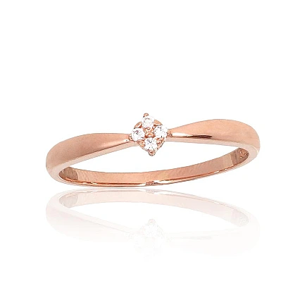 Women,  - Gold ring, 17, 1.13 g, Red Gold 585 fineness, Zirkons