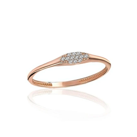 Women,  - Gold ring, 17.5, 1 g, Red Gold 585 fineness, Zirkons