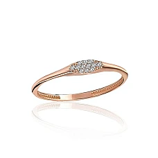 Gold ring, 18, 1.24 g, Red Gold 585 fineness, Zirkons