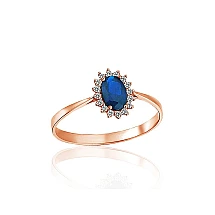 Gold ring, 16, 1.36 g, Red Gold 585 fineness, Zirkons