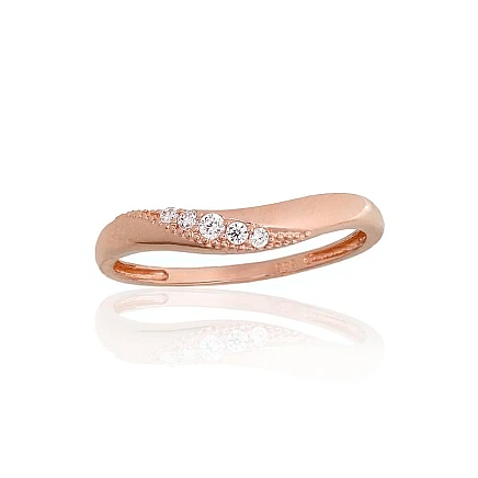 Women,  - Gold ring, 17, 1.16 g, Red Gold 585 fineness, Zirkons