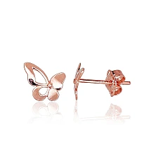 Золотые серьги-пуссеты, 0.36 g, Красное Золото 585 проба