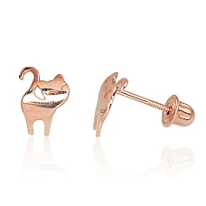 Gold screw studs earrings, 0.36 g, Red Gold 585 fineness