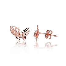 Gold classic studs earrings, 0.53 g, Red Gold 585 fineness, Zirkons
