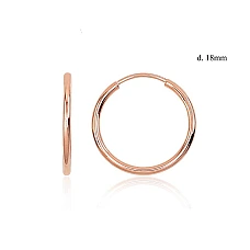Золотые серьги-кольца, 0.82 g, Красное Золото 585 проба