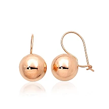 Gold hook earrings, 1.11 g, Red Gold 585 fineness
