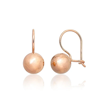 on hooks,  - Gold hook earrings, 1.02 g, Red Gold 585 fineness