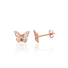 Gold classic studs earrings, 0.41 g, Red Gold 585 fineness
