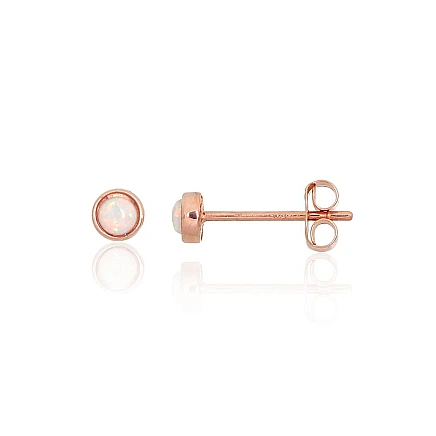Classic Studs,  - Gold classic studs earrings, 0.29 g, Red Gold 585 fineness, Opalit