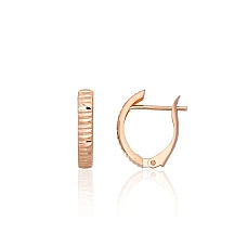 Золотые серьги на английском замке, 1.39 g, Красное Золото 585 проба