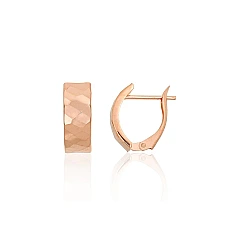 Золотые серьги на английском замке, 1.64 g, Красное Золото 585 проба