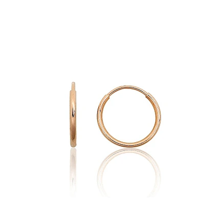 Rings-earrings,  - Gold rings-earrings, 0.53 g, Red Gold 585 fineness