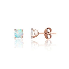 Gold classic studs earrings, 0.94 g, Red Gold 585 fineness, Opalit