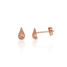 Gold classic studs earrings, 0.51 g, Red Gold 585 fineness