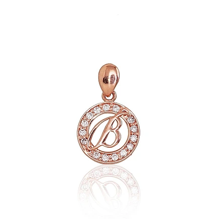 Burti,  - Zelta kulons, 0.82 g, Sarkanais Zelts 585 prove, Cirkoni, Burts: B