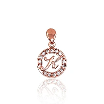 Zelta kulons, 0.77 g, Sarkanais Zelts 585 prove, Cirkoni, Burts: K