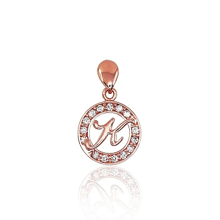 Burti,  - Zelta kulons, 0.77 g, Sarkanais Zelts 585 prove, Cirkoni, Burts: K