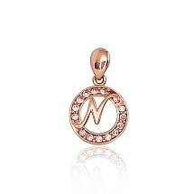 Zelta kulons, 0.79 g, Sarkanais Zelts 585 prove, Cirkoni, Burts: N