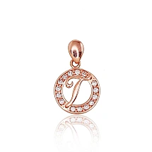 Zelta kulons, 0.84 g, Sarkanais Zelts 585 prove, Cirkoni, Burts: T