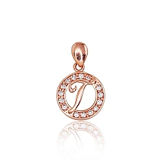 Zelta kulons, 0.84 g, Sarkanais Zelts 585 prove, Cirkoni, Burts: T