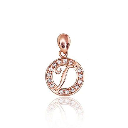 Burti,  - Zelta kulons, 0.88 g, Sarkanais Zelts 585 prove, Cirkoni, Burts: T