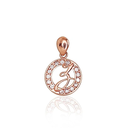 Letters,  - Gold pendant, 0.85 g, Red Gold 585 fineness, Zirkons, Letter: Z