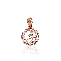 Gold pendant, 0.87 g, Red Gold 585 fineness, Zirkons, Letter: Z
