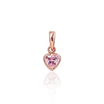 Золотой кулон, 0.24 g, Красное Золото 585 проба, Цирконы