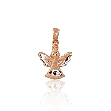 Gold pendant, 0.56 g, Red Gold 585 fineness, Zirkons