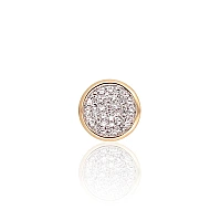 Zelta kulons, 1.19 g, Dzeltenais Zelts 585 prove, rodijs (pārklājums) , Briljanti