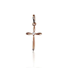 Gold pendant, 0.3 g, Red Gold 585 fineness, Zirkons