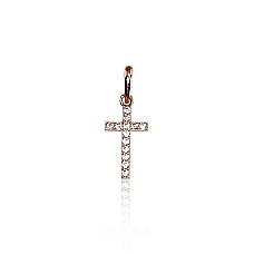 Gold pendant, 0.27 g, Red Gold 585 fineness, Zirkons