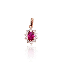 Gold pendant, 0.56 g, Red Gold 585 fineness, Zirkons
