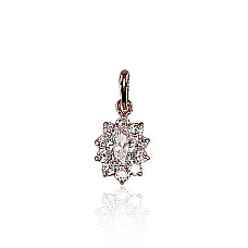 Gold pendant, 0.62 g, Red Gold 585 fineness, Zirkons