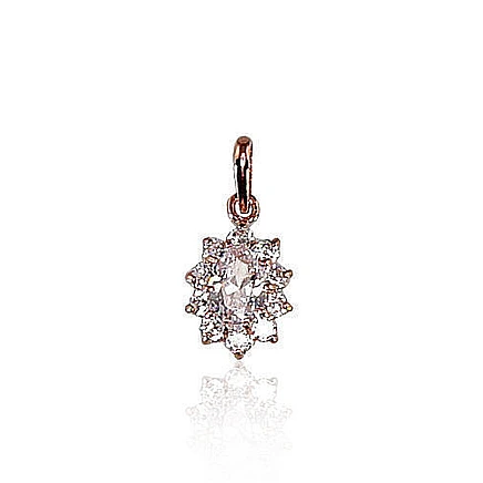 Women,  - Gold pendant, 0.62 g, Red Gold 585 fineness, Zirkons