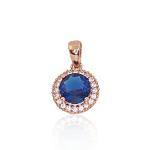 Gold pendant, 0.54 g, Red Gold 585 fineness, Zirkons