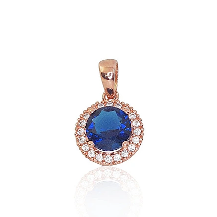 Women,  - Gold pendant, 0.56 g, Red Gold 585 fineness, Zirkons