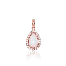 Золотой кулон, 0.52 g, Красное Золото 585 проба, Цирконы , Опалит