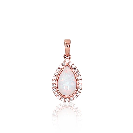Женские,  - Золотой кулон, 0.53 g, Красное Золото 585 проба, Цирконы , Опалит